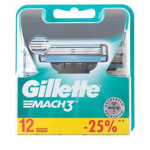 Сменные кассеты Gillette Mach 3, 12 шт