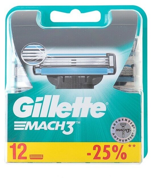 Сменные кассеты Gillette Mach 3, 12 шт