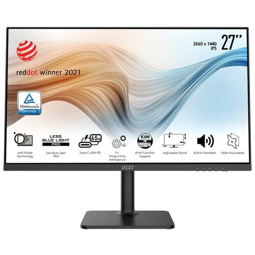 Монитор MSI Modern MD272QP 27 2560x1440 матовыйIPSflat1xHDMI141xDP1xUSB C2xUSB 20 Type A1xUSB 20 Type B75Hz4ms 272560x 2681300₽