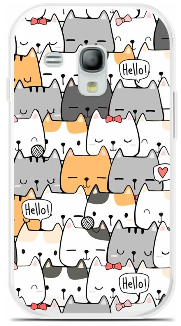 Силиконовый чехол на Samsung Galaxy S3 mini Коты 50 / для Самсунг Галакси С3 Мини