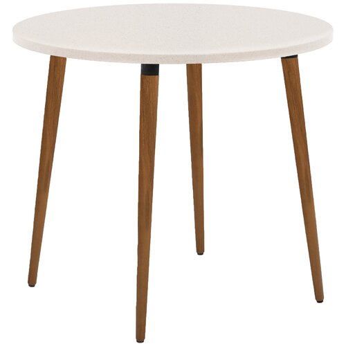 Стол кухонный круглый белый, массив дерева - бук/темный лак