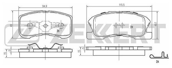 Колодки Торм. Диск. Передн. Daihatsu Sirion 98- Yrv 00- Toyota Duet (M100) 00- Zekkert Bs-2103