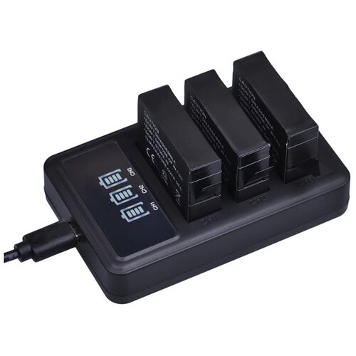 Комплект A-market зарядное устройство и три аккумулятора (1680 mAh) AHDBT-401 для экшн-камеры Gopro Hero 4