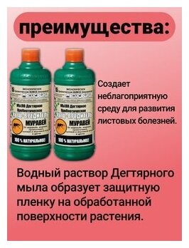 Мыло дегтярное пробиотическое Кыш вредитель Муравей 2 флакона по 500мл, для защиты от от муравья, проволочника и др садовых вредителей. ОЖЗ Кузнецова - фотография № 4