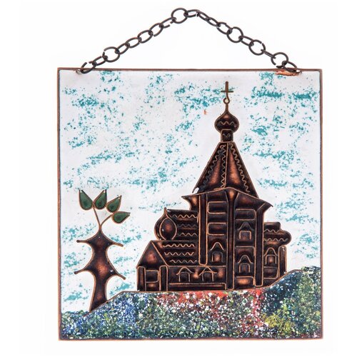 Декоративное настенное панно Церковь медь эмаль Русский сувенир СССР 8234₽