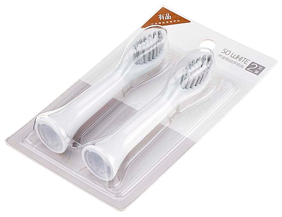2 ШТ Сменная головка щетки подходит для SOOCAS Pinjing EX3 Электрическая зубная щетка Индивидуальная упаковка, Белые - фотография № 3