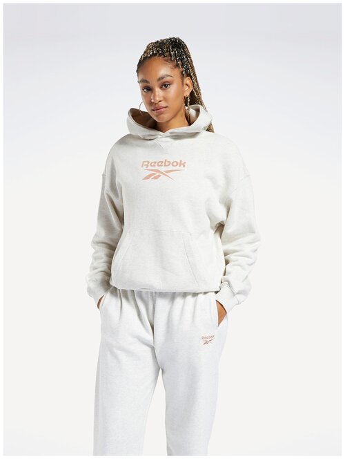 Худи Reebok CL PF BIG LOGO FT HOODIE, размер XXS, белый, бежевый