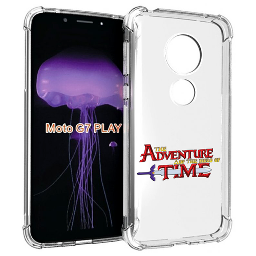 Чехол MyPads время приключений логотип для Motorola Moto G7 Play задняя-панель-накладка-бампер
