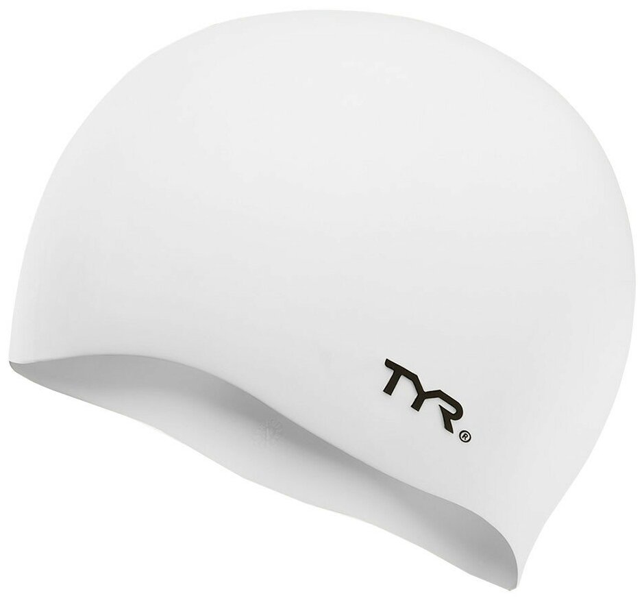 Шапочка для плавания "TYR Wrinkle Free Silicone Cap", арт. LCS-100, белый, силикон