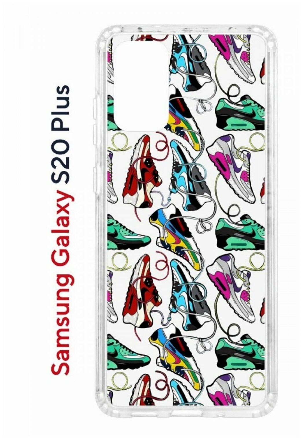 Чехол для Samsung Galaxy S20 Plus Kruche Print Кроссы Nike Air Max, противоударный силиконовый бампер с рисунком, пластиковая накладка с защитой камеры