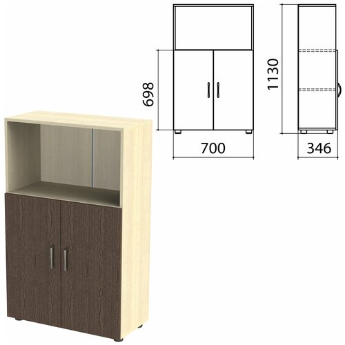 Шкаф полузакрытый «Канц», 700×350×1130 мм, цвет дуб молочный/венге (комплект)