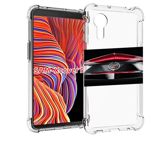 Чехол MyPads cadillac 3 мужской для Samsung Galaxy Xcover 5 задняя-панель-накладка-бампер