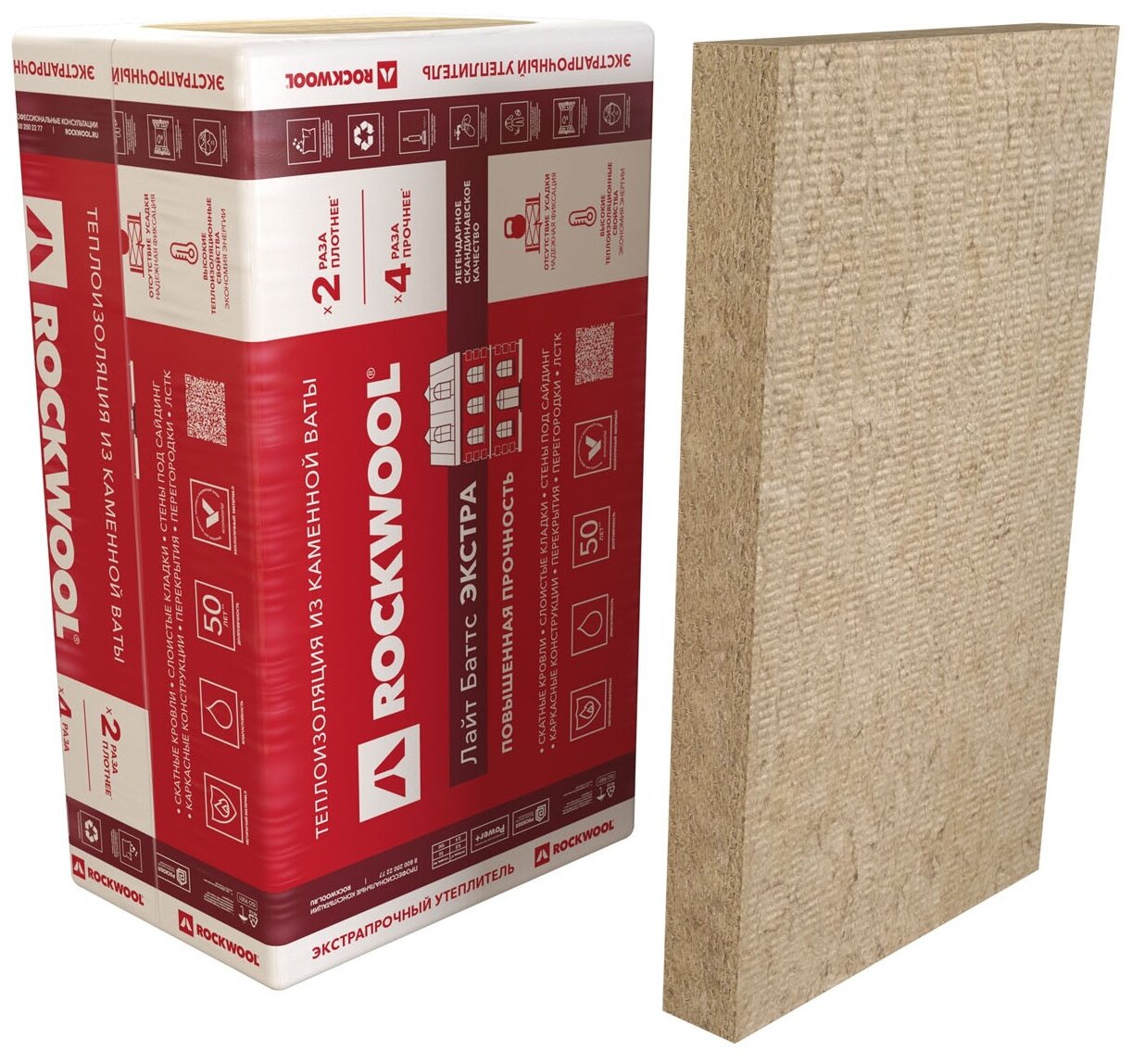 Теплоизоляция Rockwool Лайт Баттс Экстра, 100 мм - фотография № 4