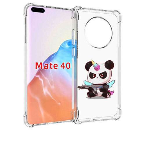 Чехол MyPads панда-единорог детский для Huawei Mate 40 / Mate 40E задняя-панель-накладка-бампер