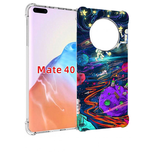 Чехол MyPads красочный космос для Huawei Mate 40 / Mate 40E задняя-панель-накладка-бампер