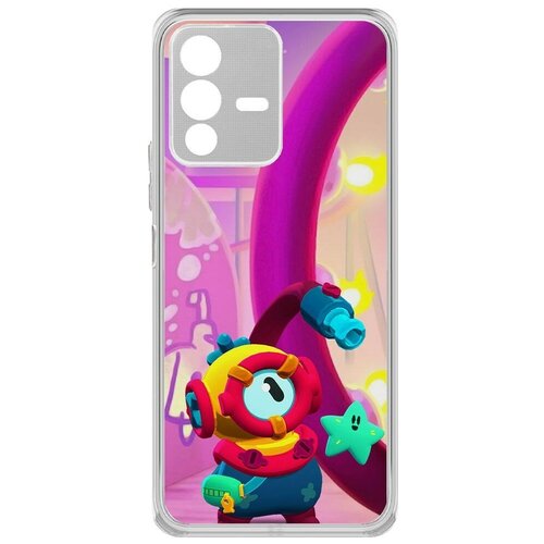 Силиконовый чехол / накладка Krutoff Clear Case Brawl Stars-Отис для Vivo V23 чехол накладка krutoff clear case brawl stars отис для vivo y35