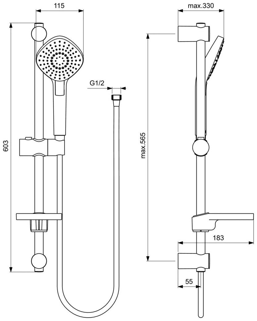 Душевой гарнитур Ideal STANDARD Esla 3 в 1 BC264AA, хром - фотография № 9