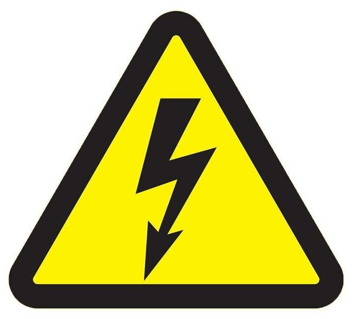 Наклейка знак электробезопасности "Опасность поражения электротоком " 100х100х100мм | код 56-0005 | Rexant ( упак.5шт.)
