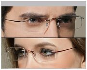 Очки для чтения/Очки с диоптриями/Очки женские/Очки мужские/Очки для зрения/оправа безободковая титановая/Готовые очки/D +3,25 РЦ 62-64 Серебристый