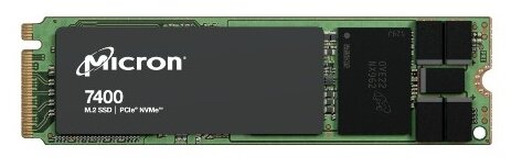 Твердотельный накопитель SSD Crucial Micron 7400 MAX, 400GB, M.2(22x80mm), NVMe, PCIe 4.0 x4, 3D TLC, R/W 4400/530MB/s, IOPs 120 000/55 000, TBW 2100, DWPD 2.9 (12 мес.)