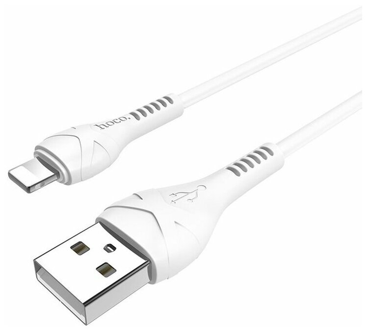 Кабель зарядки и синхронизации данных USB HOCO X37 Cool для Lightning 2.4 A длина 1.0 м белый 6931474710499