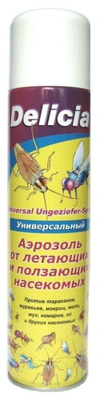 Delicia Аэрозоль универсальный от летающих и ползающих насекомых 400 мл