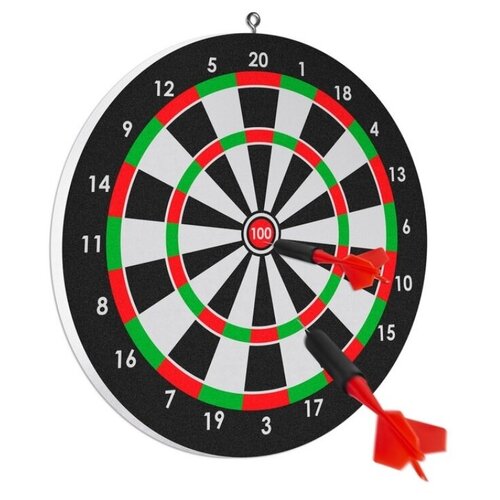 фото Дартс детский двусторонний / мишень 22 см / дротики 2 шт / игровой набор мега тойс