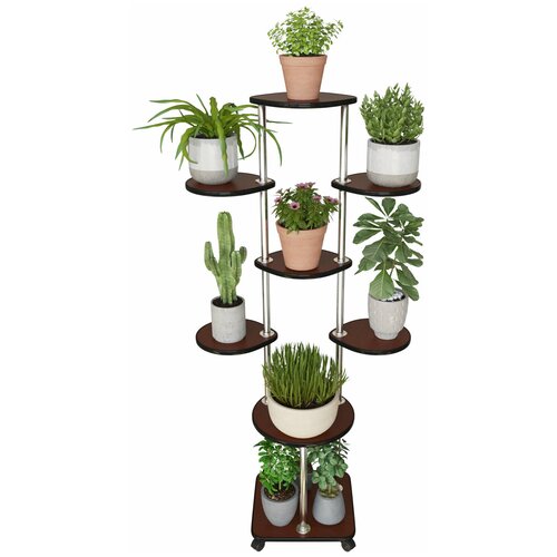 Подставка для цветов высокая, цветочница напольная на колесиках, полка для растений LL15