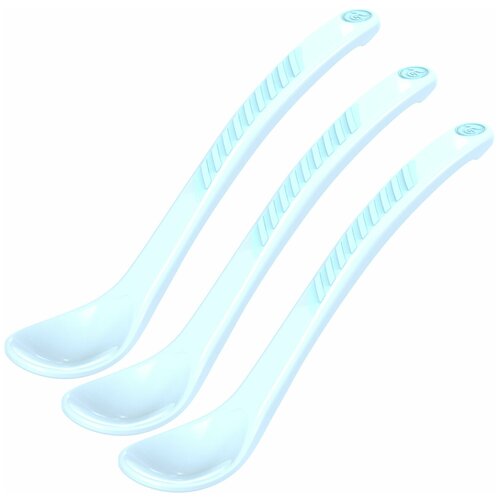 фото Ложки для кормления twistshake (feeding spoon) в наборе из 3 шт. пастельный синий (pastel blue). возраст 4+m. арт. 78180