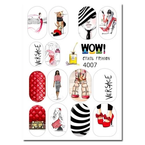 Купить I am WOW Слайдер водные наклейки для ногтей Мода Стиль Девушки Fashion маникюра декор стикер на ногти для дизайна /слайдеры для лака и гель лака, черный/красный