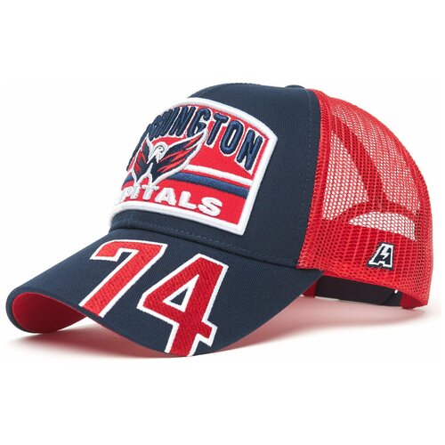 фото Бейсболка мужская с сеткой nhl washington capitals № 74 atributika & club, кепка нхл вашингтон кэпиталз с номером 74 атрибутика и клуб летняя