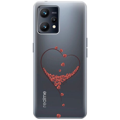 Силиконовый чехол на Realme 9 / Рилми 9 с 3D принтом Little hearts прозрачный силиконовый чехол на realme 9 pro рилми 9 про с 3d принтом little hearts прозрачный