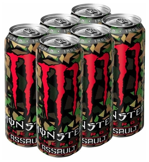 Энергетический напиток Monster Energy Assault со вкусом колы (Польша), 500 мл (6 шт) - фотография № 1