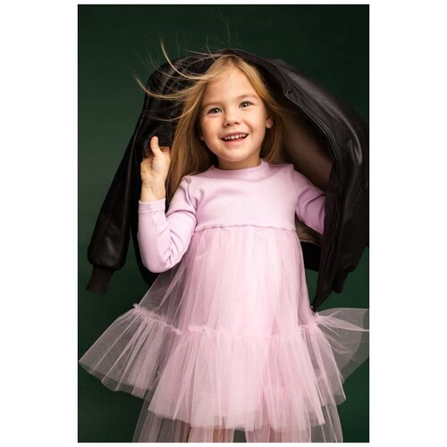 фото Платье lemive, нарядное, однотонное, размер 32-128, розовый