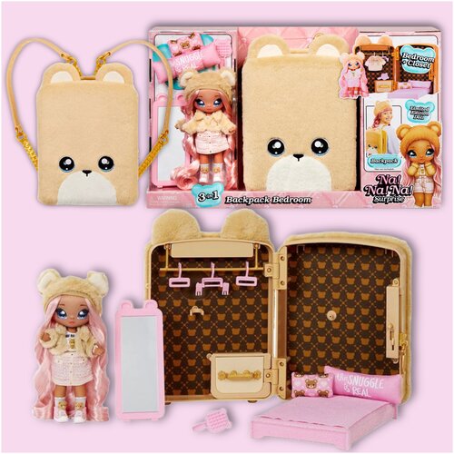 Кукла Na! Na! Na! 3-in-1 Backpack Bedroom Sarah Snuggles, 19 см, 575702 сумка с куклой na na na ultimate surprise black bunny