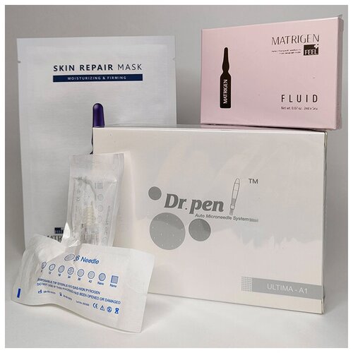Dr.pen Стартовый набор уход для лица Мезотерапия дермапен ULTIMA-А1+ картридж 36 игл + сыворотка флюид + маска