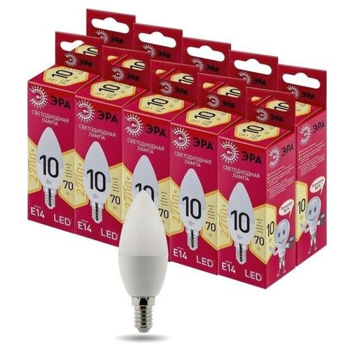 Лампа светодиодная LED B35-10W-827-E14 R (диод свеча 10Вт тепл E14) Б0049641 ЭРА
