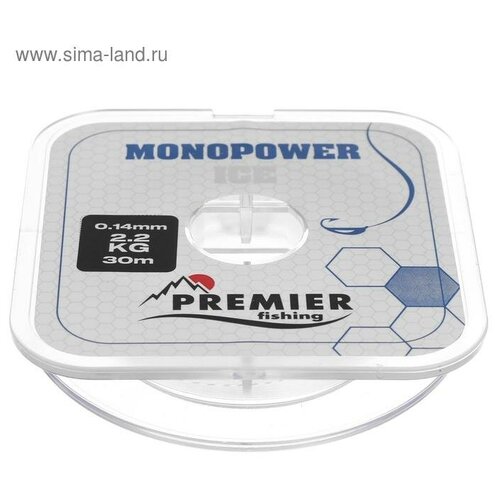 PREMIER fishing Леска PREMIER fishing MONOPOWER ICE 0,14 м, 30 м Clear Nylon