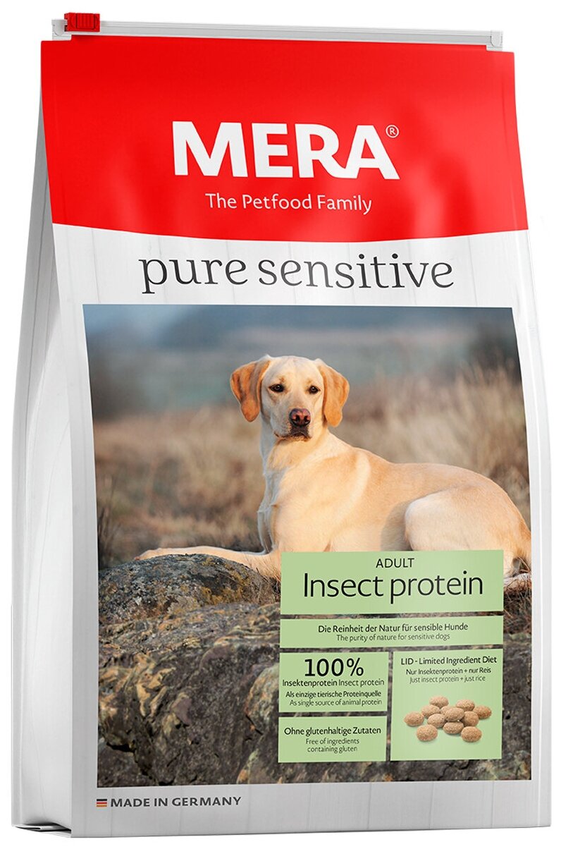 Сухой корм для собак Mera Pure Sensitive Adult Insect Protein с белком насекомых 12.5 кг