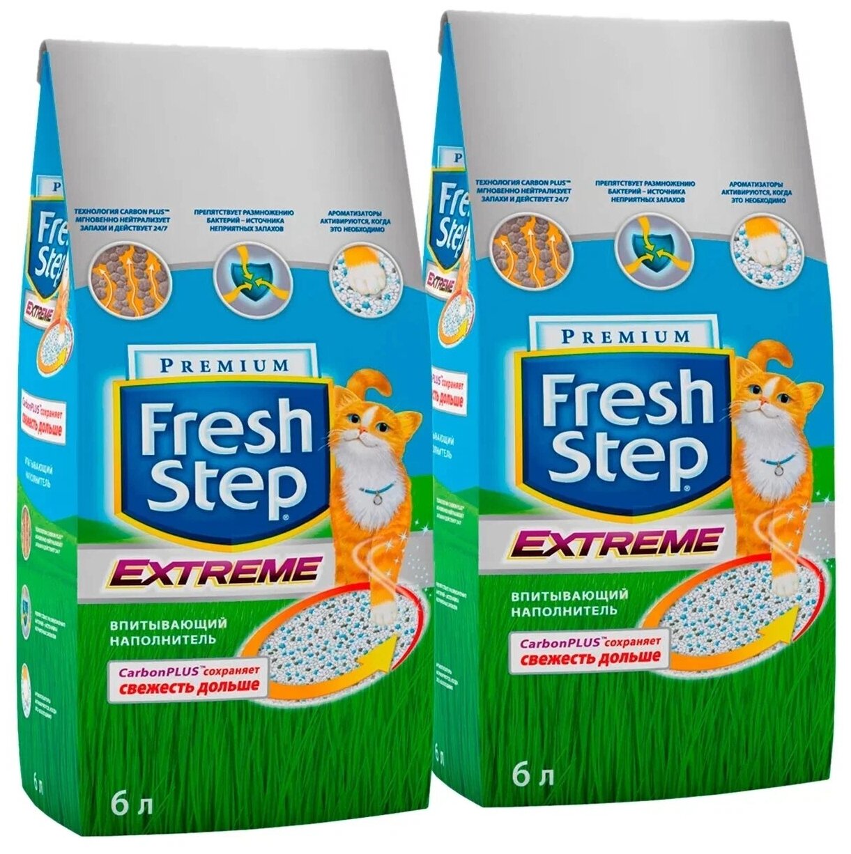 Впитывающий наполнитель Fresh Step Extreme, 6л х 2 шт