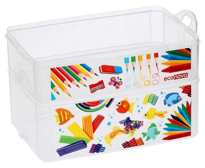Econova Коробка универсальная с ручкой и декором Art Box - фото №3