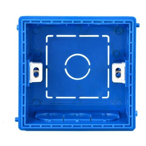 Квадратный подрозетник для Xiaomi Aqara 86х86х50 монтажная коробка для китайских выключателей для бетонных, кирпичных, блочных стен (синий)