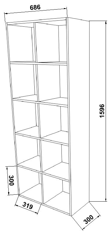 Стеллаж Марти 10 Графит (ШхВхГ) 68.6х159,6х30 см. - фотография № 3