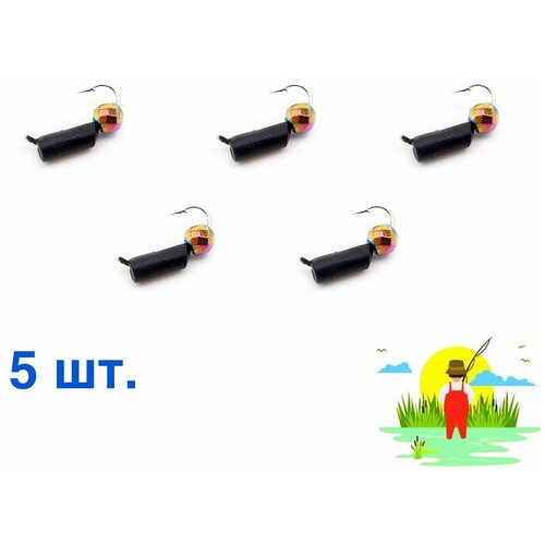 Мормышка столбик черный шар Хамелеон Wormix 5 шт D-25 мм 08 гр Вольфрамовая Мормышка для рыбалки Арт 480 610₽