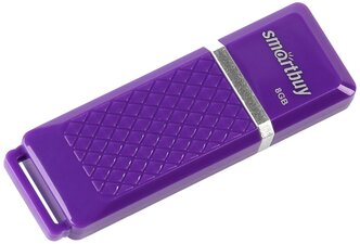 Флешка Smartbuy Quartz series Violet, 8 Гб, USB 2.0,чт до 25 Мб/с, зап до 15 Мб/с, фиолетовая