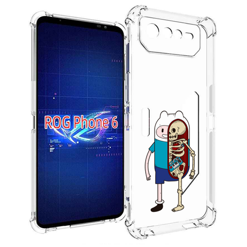 Чехол MyPads Финн скелет для Asus ROG Phone 6 задняя-панель-накладка-бампер