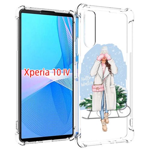 Чехол MyPads привет-зима женский для Sony Xperia 10 IV (10-4) задняя-панель-накладка-бампер