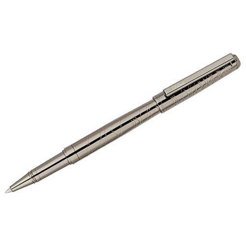 Ручка-роллер Delucci Mistico черная, 0,6мм, корпус оружейный металл, подарочная упаковка