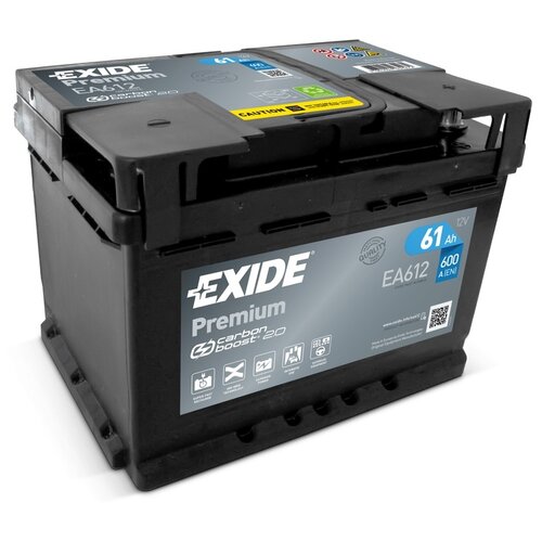 Аккумулятор автомобильный Exide Premium EA 612 6СТ-61 обр. (низкий) 242x175x175