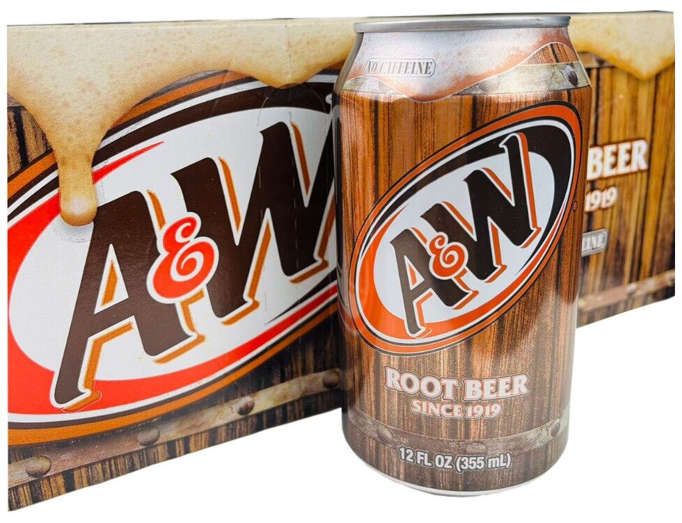 Газированный напиток A&W Root Beer (безалкогольное корневое пиво) (США), 355 мл (12 шт) - фотография № 2